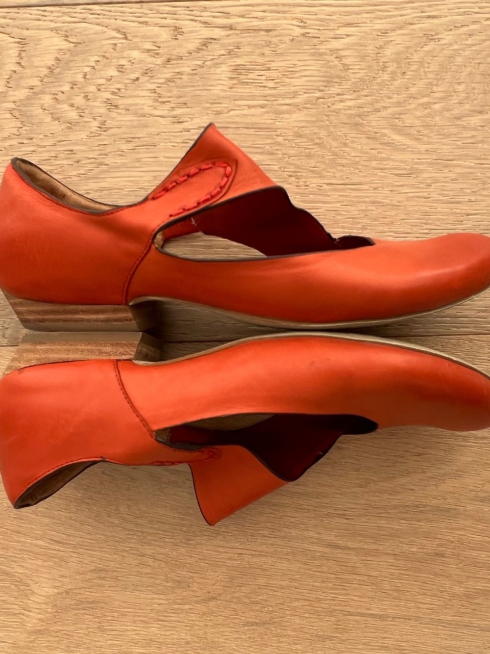 040 🇨🇦 Arnold Churgin Burnt Orange Soft Leather Italian flats, Size 8 - Picture 5 of 10